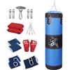 Gralara Punching Sandbag per Adulti Bambini Sacco da Riempibile con Guantoni Fasce Protezioni in PU Adatto per Preparazione Sport Combattimento Palestra, Rosso 100 cm