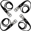 TOYANDONA Cinghie per Pedali in Nailon Resistenti All'usura per Bicicletta, Set da 4 Pezzi, Adatte per Mountain Bike e Uso Fai-da-te, Colore Nero