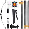 Clianle Set Arco e Arrow Recurve per Adulti, Set Tiro con Arco Recurve Archi Takedown 40 libbre per Principiante e Gioventù per Premi all'aperto da Backyard-A package