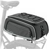 RAINSMORE Borsa Bici Posteriore 15L-23L Espandibile, Borsa Portapacchi Bici Impermeabile e Riflettente con Copertura Antipioggia e Tracolla, Bici per MTB, E-Bike e City Bike Nero