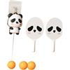 Ysyqkn 2 Pezzi Allenatore Tennis Tavolo Kit Racchette Palline Attrezzo Pratica Panda Facile Installazione Materiale PC Adatto a attività Familiari, 3 Palline
