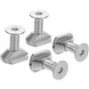 RUNROTOO Set di 4 Viti M6 in Acciaio Inox Dadi a T Scorrevoli per Montaggio Tavole da Surf e SUP, Hardware per Kit Binari Foil Compatibile Sistemi Principali
