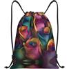 Generic Rainbow Roses Zaino Fitness Regolabili Borsa con Coulisse Multifunzionale Sacca Zainetto per Studenti Escursionismo Vacanze 39X46Cm