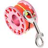 POXZSFX Mulinello da immersione subacquea per, snorkeling, linea ad visibilità, mulinello da dito con doppia clip a scatto, da dito con linea ad visibilità, Bobina rosa