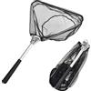 Aicharynic Retino da Pesca: 50 cm, Telescopico, Pieghevole, per Crap, Trote, Barca e Oceano, Nero, Alluminio e Nylon