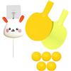 rockible Set da Allenamento per Pong, Allenatore di Tennis con Racchetta E Palline, Attrezzatura Regolabile, Giocattolo Portatile per Genitori, Coniglietto Tre Palle