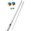 Folpus Stecca da Snooker in Fibra di Carbonio, Smontabile in Due Sezioni, 145 Cm, Punta 9,5 Mm, Adatta per, Bianco