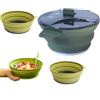 Generico Set di padelle da campeggio - Pentola pieghevole, in acciaio inossidabile resistente al calore in silicone | Set di pentole per viaggi all'aperto, zaino in spalla, utensili da cucina, utensili,