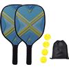Chatonshen 2 Pezzi Racchette Principianti Legno Durevole Grip Ergonomico Confezione Portabile Palline per Uso Interno Esterno Adatto per Sport, Giallo