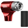 Aymzbd Gonfiatore CO2 Pompa Bici Accessorio Valvola Presta Mini Compressore Portatile Struttura Leggera Proteggi Mani Adatto per Escursioni Gare, Rosso