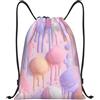 Generic Melting Ice Cream Zaini Sportivi alla Pieghevole Borsa con Coulisse Traspirante Sacca da Palestra per Ginnastica Studenti Calcio 39X46Cm