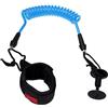 Fxzqgnh Leash per Bodyboard Regolabile con Cinturino a Spirale, Fissaggio Sicuro, Imbottito, Facile da Attivare, Progettato per Sport Acquatici, Surf E Nuoto, Blu, 4 Pollici