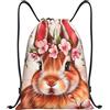 Generic Cute Bunny Zaino Fitness Spazioso Borsa con Cordoncino Unisex Borsa da Palestra Sportiva per Vacanze Sport Uomo 39X46Cm
