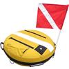 APLVFFZH Freediving Segnalatore Boa Galleggiante Gonfiabile Nylon TPU Portaoggetti Scomparto Centrale Fibbia Cerniera Anello D Acciaio Adatto per Immersioni, Giallo