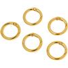 Gralara 5 Moschettone Rotondo in Lega da 28 Mm, Clip a Molla per Campeggio E Portachiavi, Oro