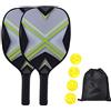 Gralara 2 Pezzi Racchette Racchette da Gioco in Legno Ergonomico con Borsa Portatile E Palline Set Adatto per Uomini Donne Ragazzi Adulti, Verde