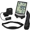 GPECTIFO Cardiofrequenzimetro Cadenza, Computer Wireless da Ciclismo con sensore di frequenza cardiaca Ciclocomputer Multifunzionale Antipioggia con retroilluminazione LCD(White)