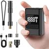 Yorrimmu Mini Compressore Portatile Moto Pompa, 120 PSI Pompa Elettrica per Bicicletta con Valvola Presta e Schrader, Pompa Elettrica con Manometro Digitale, per Bici da Strada, Mountain Bike, City Bike