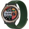 GIOPUEY Cinturini Compatibile con Amazfit Cheetah PRO, Nylon Traspirante Sport Loop Cinturino in Morbido Nylon Intrecciato Strap Band - Darkgreen