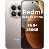 XIAOMI Redmi Note 15 Pro 5G - Smartphone da 8+256 GB, Schermo da 6,83 1,5K AMOLED, MediaTek Dimensity 7400-Ultra, fotocamera da 200 MP, batteria da 6580 mAh, colore titanio