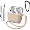 YLK Cover compatibile con AirPods Pro 3 2025 con kit di pulizia (tè al latte)