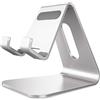 Lucrave Supporto Telefono, Porta Cellulare, Dock Telefono, Dock in Alluminio per iPhone 16 15 14 13 12 11 Pro Max Mini Xs Xr X Se 8 7 6 6s Plus SE 5 5S, Huawei, Samsung S10 S9 S8, Argento