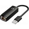 BAUDCOM Adattatore da USB a Ethernet, Scheda di Rete LAN RJ45 da 100 Mbps, Convertitore Tipo C a RJ45 con Chip Realtek RTL8152B, Plug & Play per Windows 11/10/7, Mac, Laptop, Smartphone, Tablet (Nero)