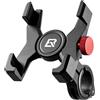 ROCKBROS Porta Cellulare Bici, Supporto Telefono Moto in Alluminio, Supporto Universale per Smartphone da 4,7 a 7,10 in, adatto per MTB, Gravel, E - bike e Scooter, Nero