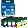 G&G Cartucce d'inchiostro compatibili con HP 953 953XL Multipack per HP OfficeJet Pro 7720 7740 8730 8715 8720 8710 cartucce (nero, ciano, magenta, giallo)