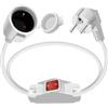 YINGAYOU Cavo Prolungatore Schuko con interruttore 16A 250V Prolunga Schuko Corta con Interruttore 90 Gradi Impermeabile, 2AC IP44, Adatta per Ambienti Interni o Esterni (Bianco, 1 m)