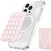 KAWAAN Ventosa per Cellulare Magnetica, Ventosa Telefono, Ventosas Cellulare Silicone, Supporto per Telefono a Specchio per Doccia, per video e selfies TikTok- Rosa