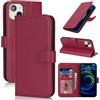Zouzt Cover per iPhone 13 Mini 5,4 pollici, Custodia antiurto per telefono Cellulare Magnetica in Pelle PU Custodia in Pelle Flip Case Portafoglio Slot CarteSupporto Phone Cover (Rosso)