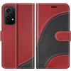 BoxTii Cover per Honor 200 Lite 5G, Custodia in PU Pelle Portafoglio, Magnetica Flip Cover a Libro con Slot per Schede per Honor 200 Lite 5G, Rosso