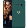 Kaywzo Cover per Samsung Galaxy Note 8,Custodia in Silicone TPU Liscio di Morbido con Modello Cardiaco,Design Minimalista,Ultrasottile Donna Antiurto Case Cover,Verde