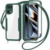 FERLAN Cover per Oppo Find X5 5G con Cordino, 360 Gradi Antiurto Custodia con Protezione Schermo Integrata Trasparente Rugged TPU Bumper Doppia Protettiva Cover per Oppo Find X5 5G -Verde