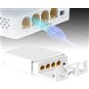 Leikurvo Extender Gigabit PoE: switch PoE a 4 porte, 1000 Mbps, distanza di trasmissione circa 100 m, 1PoE in 3PoE Out Extender IEEE 802.3 af/at PoE Ripetitore per iniettore PoE e telecamera di sicurezza, Plug