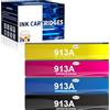 Jagute 913A - Cartucce d'inchiostro multipack compatibili con HP 913 A per PageWide 377dw 477dw 352dw 577dw 452dw 352dn 477dn 452dn 577z 552dw P55250dw P55750dw (4 Pack-Black, Ciano) enta, giallo)
