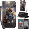 Haninsuze Cover per Huawei P Smart 2019/ Honor 10 Lite Custodia Cover Pelle Libro Portafoglio con Porta Carte Protezione Antiurto Cuoio Flip Case Custodia Cover per Huawei P Smart 2019, Gatto