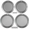 X AUTOHAUX Griglia universale per altoparlanti auto, 10,2 cm e 16,5 cm, protezione rotonda per subwoofer audio, con viti di montaggio, grigio ferro, confezione da 4