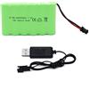 Tosiicop Batteria RC da 7,2 V, 2400 mAh, AA NiMH, ricaricabile, per auto, radiocomandata, batteria ricaricabile, con spina SM-2P e cavo di ricarica USB per camion, auto, barca, ad alta velocità