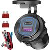 GBKDQQ Presa USB C da 12 V, 100 W, PD e 18 W, QC3.0, per laptop, presa USB da 12 V, caricatore rapido, da incasso, in lega di alluminio, per camper, auto, moto, barca, camion, roulotte