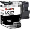 HenceBuy LC521BK Cartucce Nero Compatibile per Brother LC521 BK LC521VAL Cartuccia d'inchiostro per DCP-J1360DW DCP-J1460DW DCP-J1260W DCP-J1310DW DCP-J1313DW Inchiostro (1 Nero)