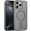 GUAGUA Custodia magnetica per iPhone 15 Pro MAX con supporto invisibile, Case for iPhone 15 Pro MAX compatibile con Magsafe Traspirante di Dissipazione Honeycomb Mesh Antiurto Cover