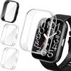 iVoler 3 Pezzi HD Clear Cover con Pellicola Protettiva per Amazfit Bip 5 Unity (Non per Amazfit Bip 5), Copertura Completa Custodia Anti-Graffio Ultra Sottile Morbida TPU Case, 2 Trasparente + 1 Nero