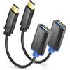 deleyCON 2 Pezzi Adattatore USB C a USB A - Tipo C a USB 3.0 OTG - Cavo Compatibile con iPhone 17 16 Pro Max/15 Pro Max, iPad Pro, MacBook Pro/Air, Galaxy S25/S24/S23, Computer e Notebook