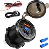 SRunDe 50 W 3 Porte Presa USB 12V QC3.0 20W& USB-C PD 15W&USB 15W Presa usb per Auto Accendisigari 12v Caricatore usb con Interruttore Accendisigari usb-c da Auto Incasso per Camper Moto Camion Barca