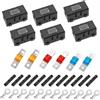 JZK Set da 6 Portafusibili Midi con 6 Fusibili (40A, 50A, 60A), 12 Terminali, 12 Tubi Termoretraibili, Blocco Portafusibili Auto in PA66 con Finestra Trasparente per Sistemi Auto, Camper e Marini