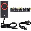 A2ZWORLD Alimentatore Universale Laptop 65W con 10 Connettori Inclusi, Caricatore per PC Portatile Notebook, Input 100-240V, Output 15-20V 3.25A