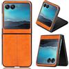 Jiajihua Custodia Compatibile con Motorola Razr 40 Ultra 5G,Compatibile con Motorola razr Plus/Razr 2023 / Razr 4 [Struttura in pelle PU][PU+PC+TPU] 3 in 1 Copertura per fotocamera Brown