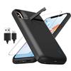 Giabuao Custodia a batteria per iPhone X/XS 6000 mAh, sottile, ricaricabile, avanzata, con supporto, power bank portatile, per iPhone X/XS, colore nero
